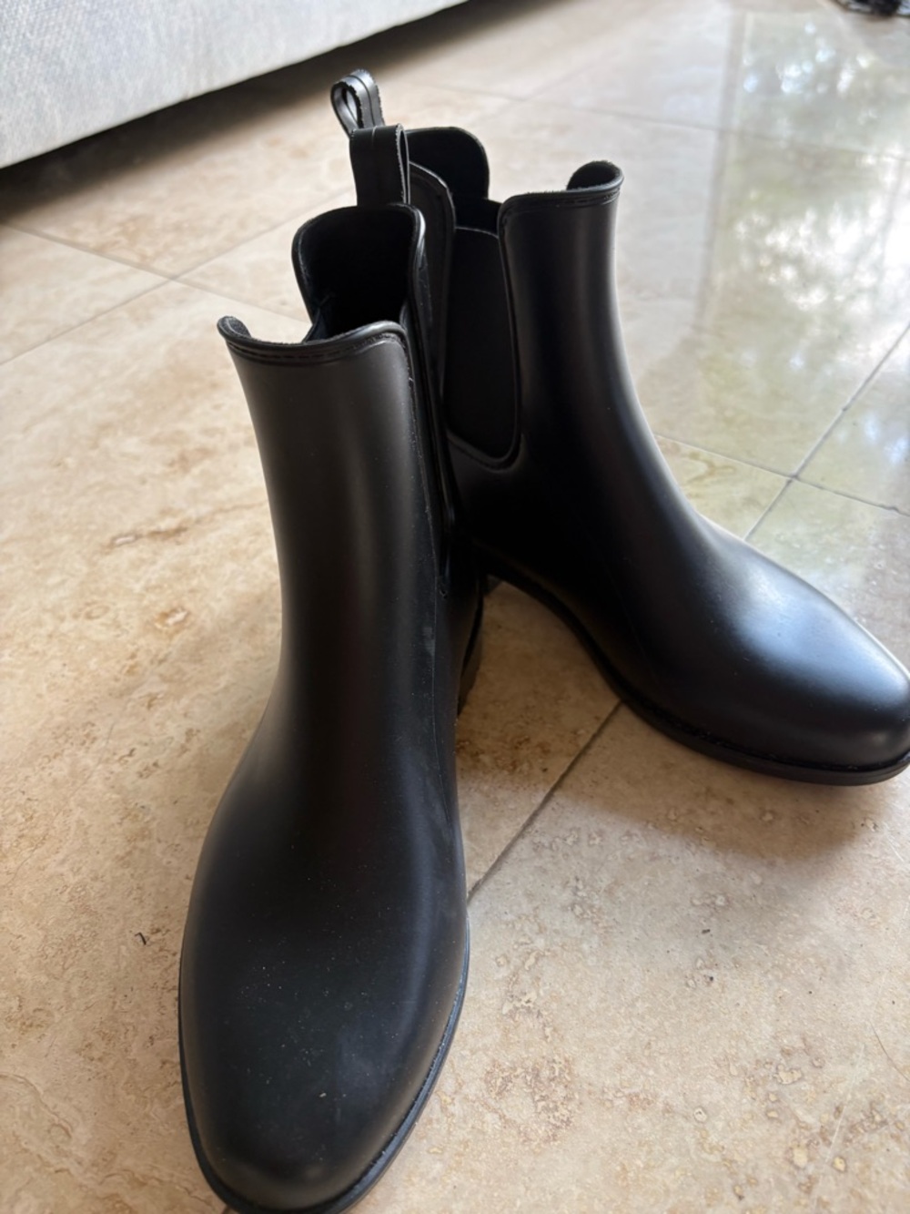 Classic Black Chelsea Rain Boots - Women